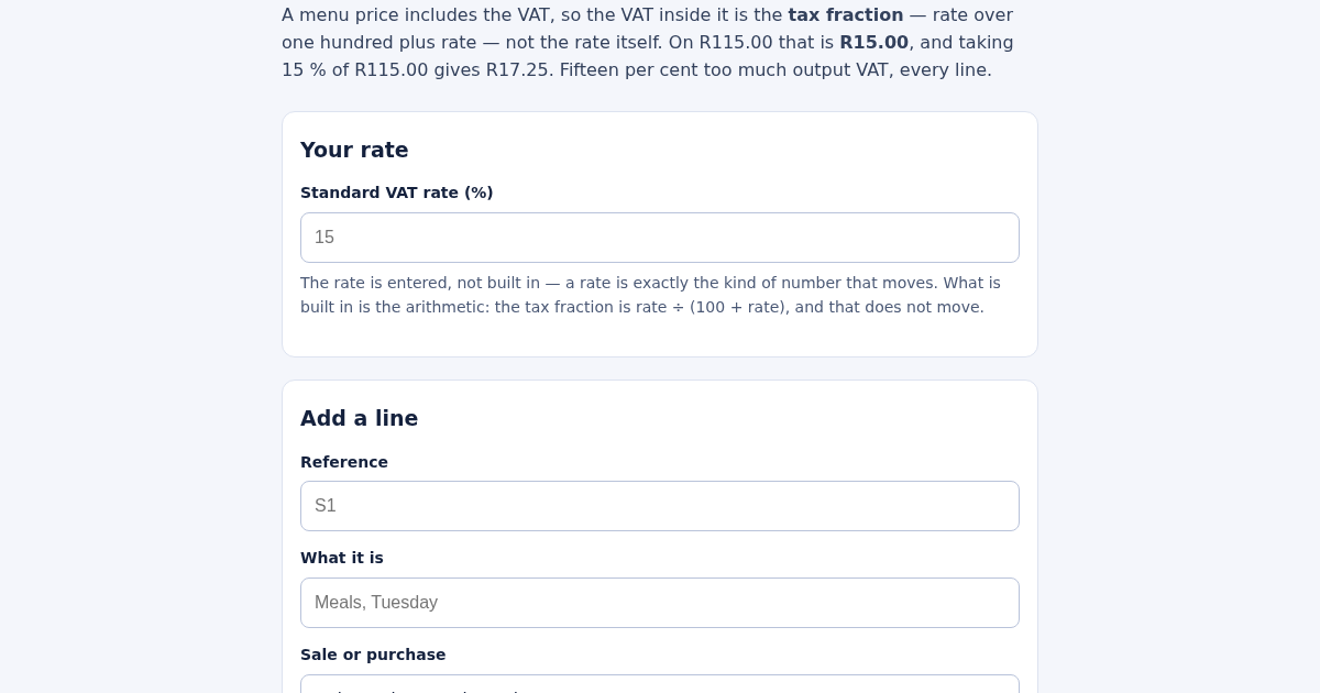 The VAT already inside the price
